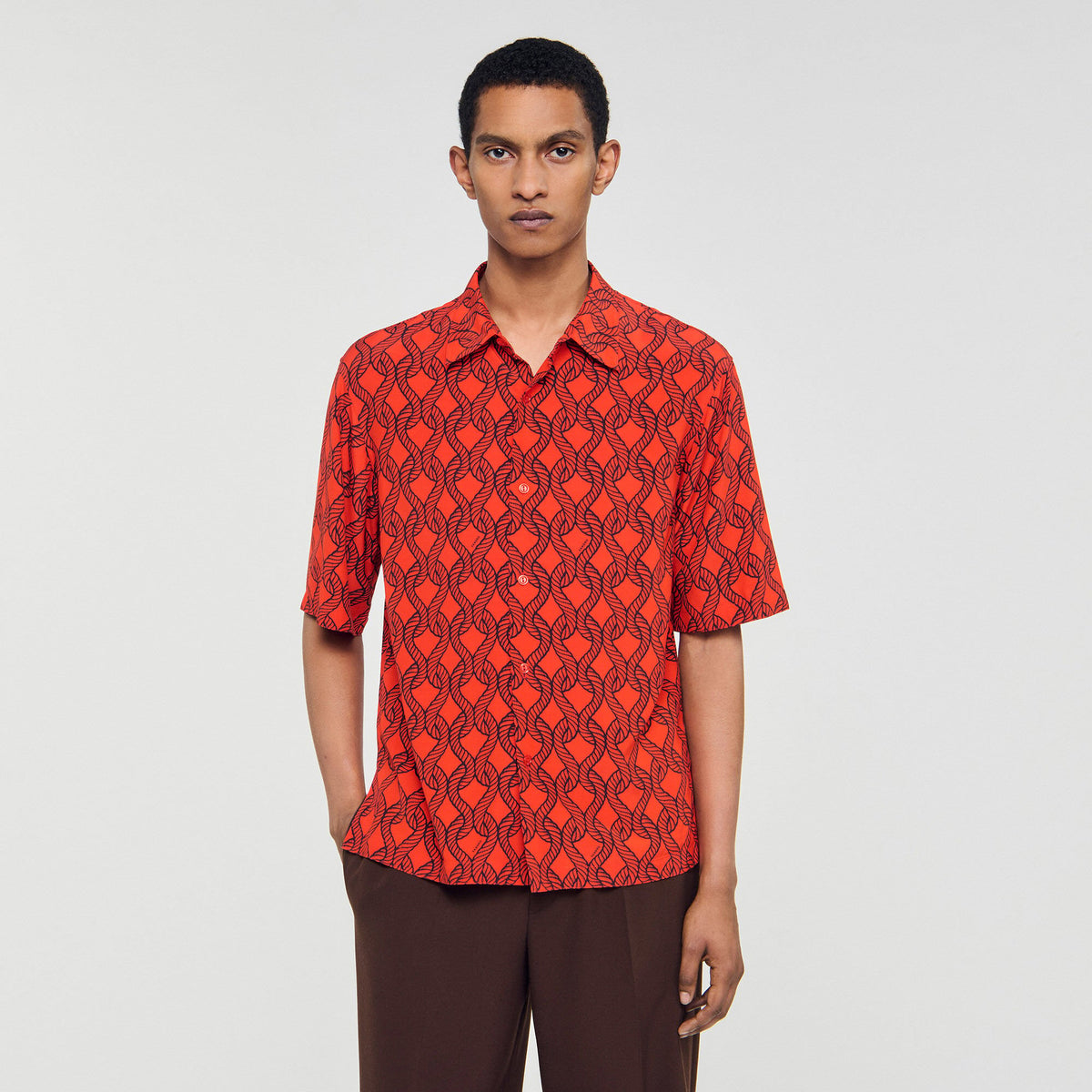Loose-fit rope print shirt | Sandro