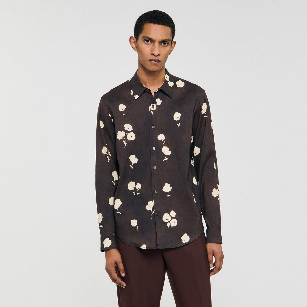 Floral print linen shirt | Sandro