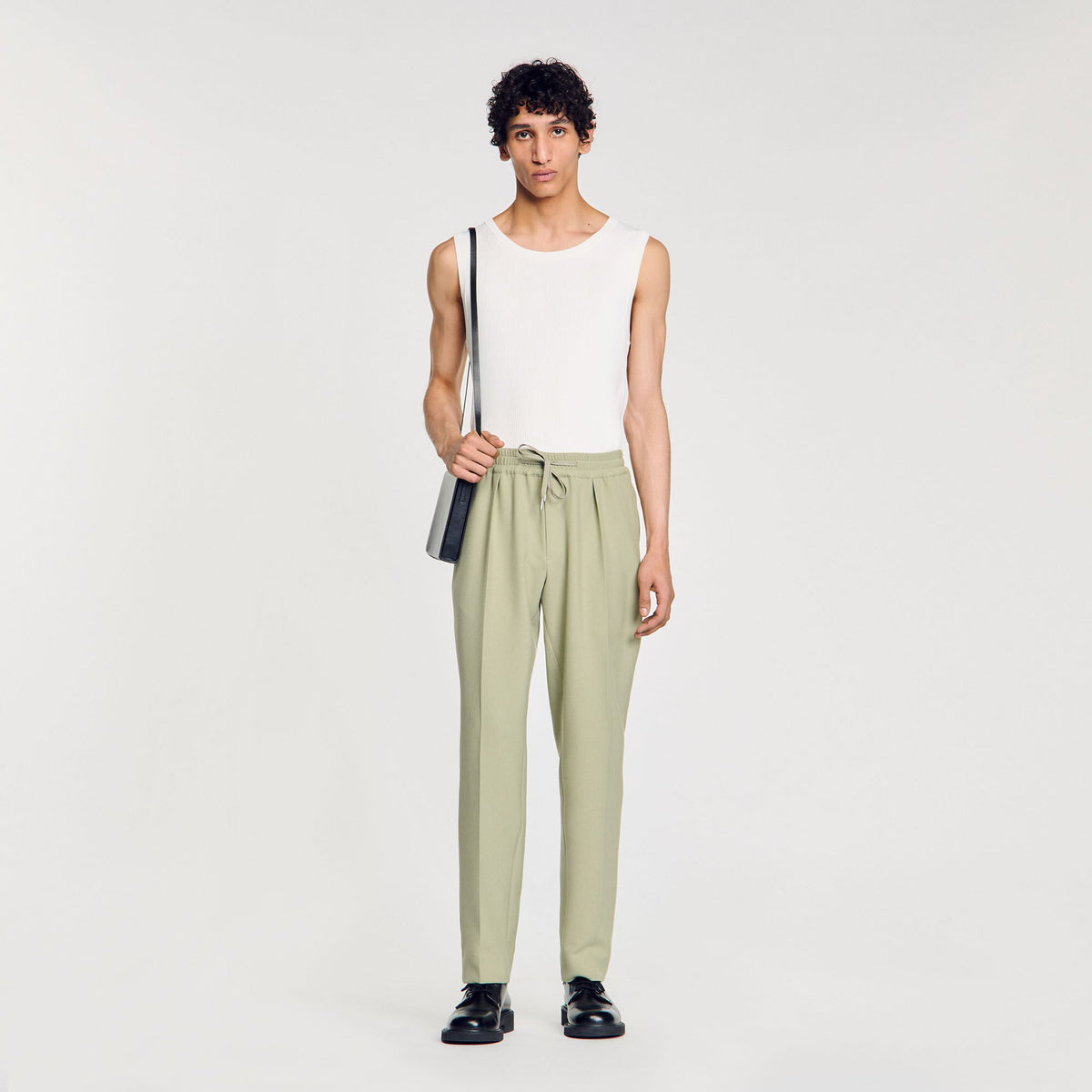 Elasticated straight-leg trousers | Sandro