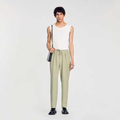 Elasticated straight-leg trousers | Sandro
