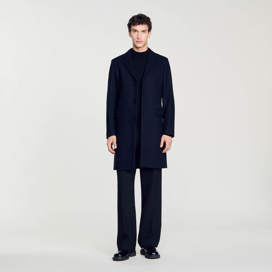 Wool broadcloth coat | Sandro