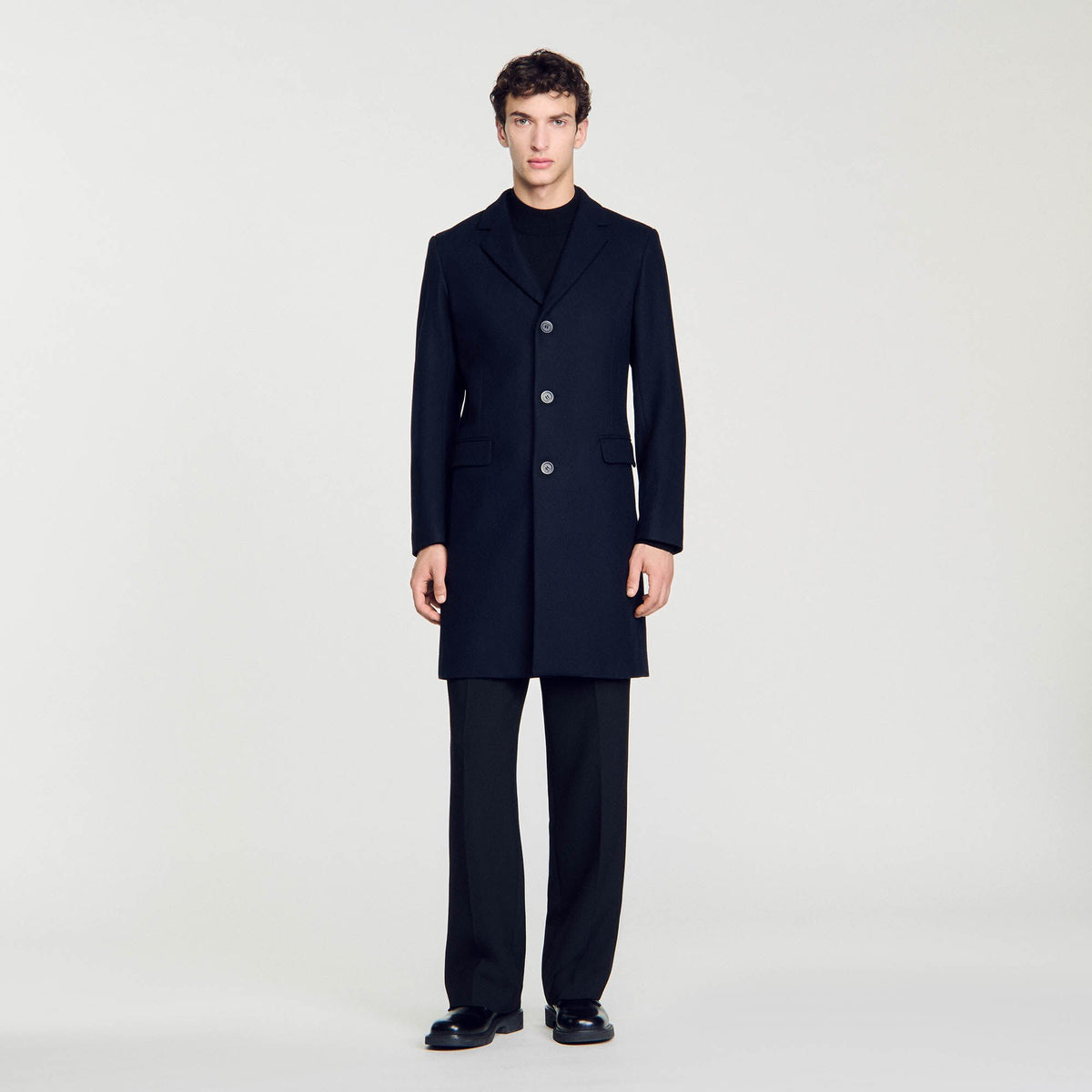 Wool broadcloth coat | Sandro