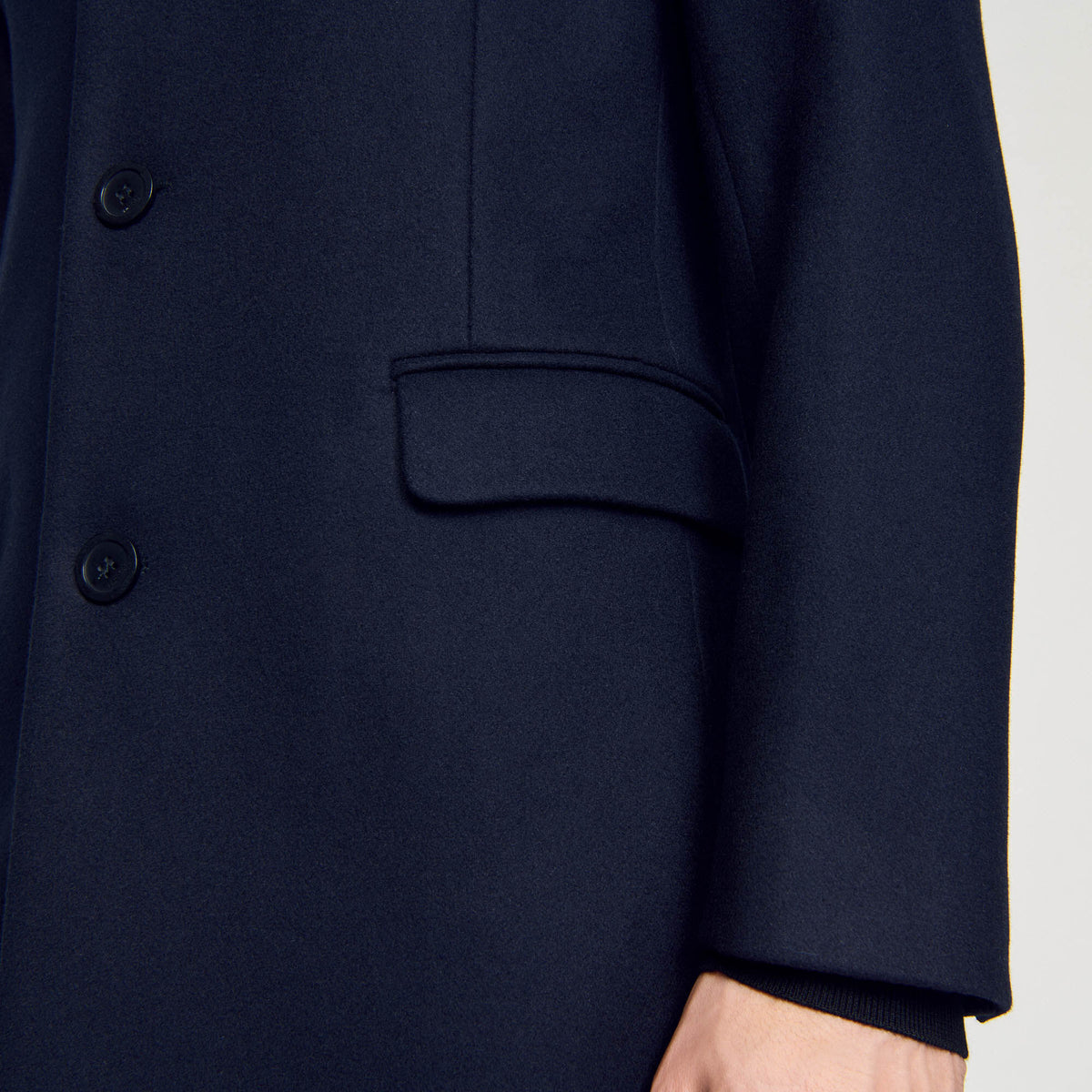 Wool broadcloth coat | Sandro