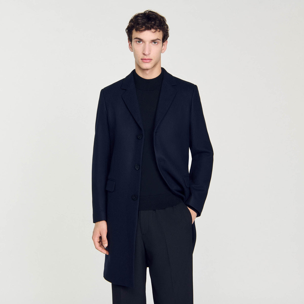 Wool broadcloth coat | Sandro