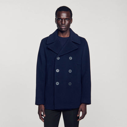 Straight-fit wool-blend coat | Sandro