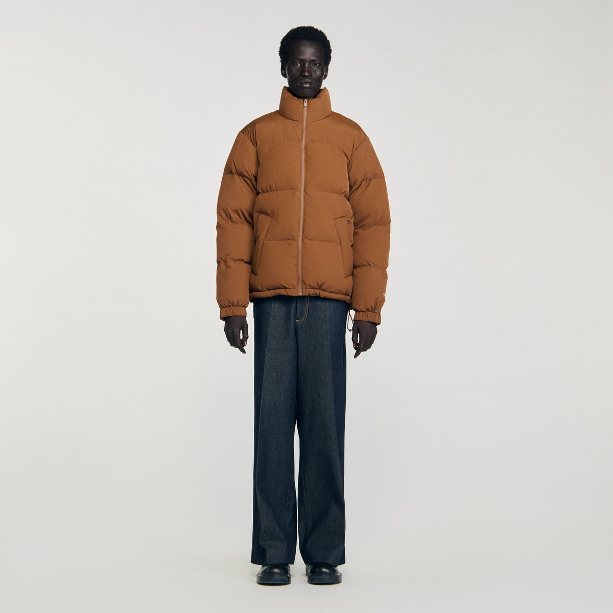 Hooded puffer with high collar | Sandro