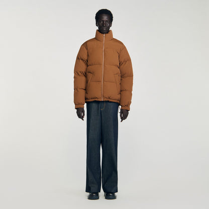 Hooded puffer with high collar | Sandro