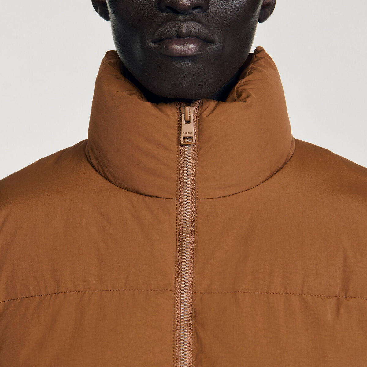Hooded puffer with high collar | Sandro