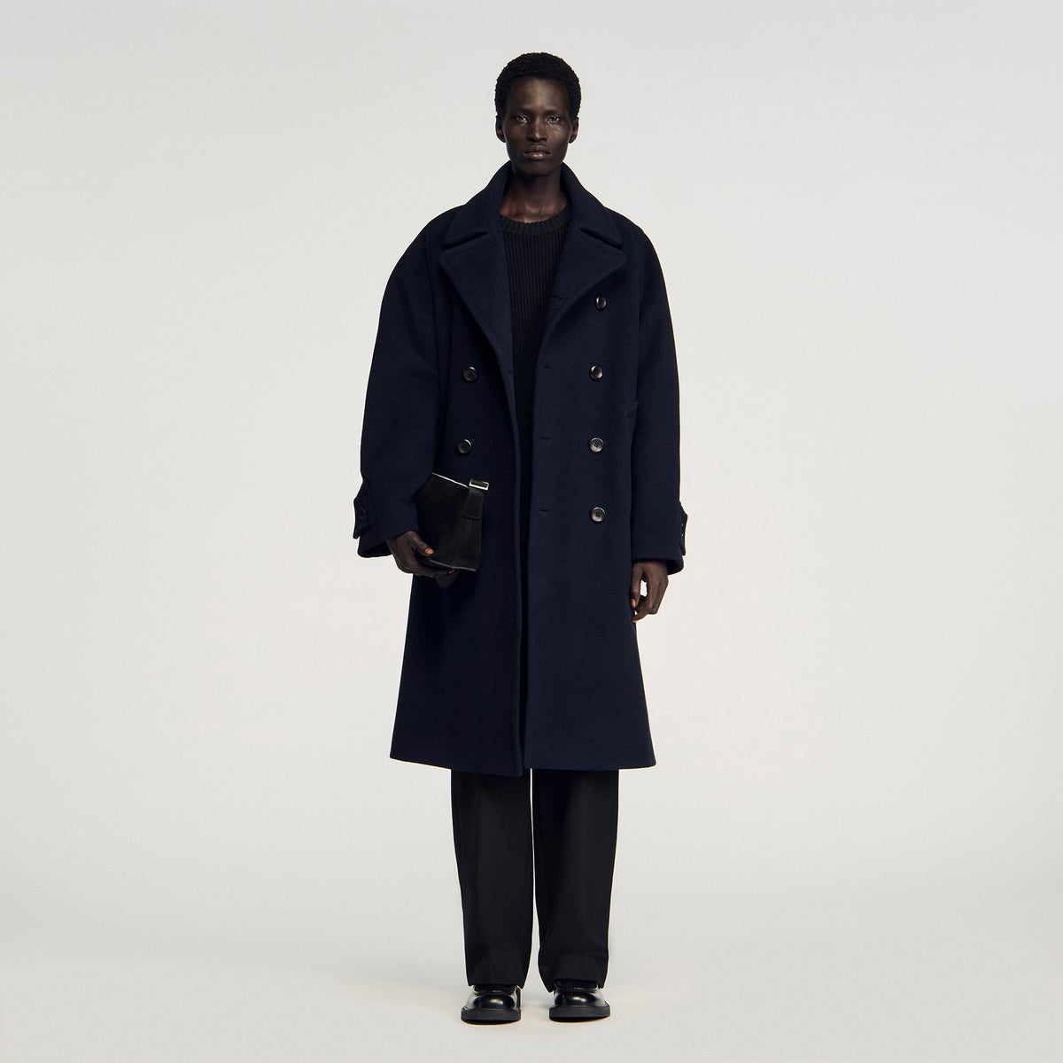 Double-breasted wool coat | Sandro