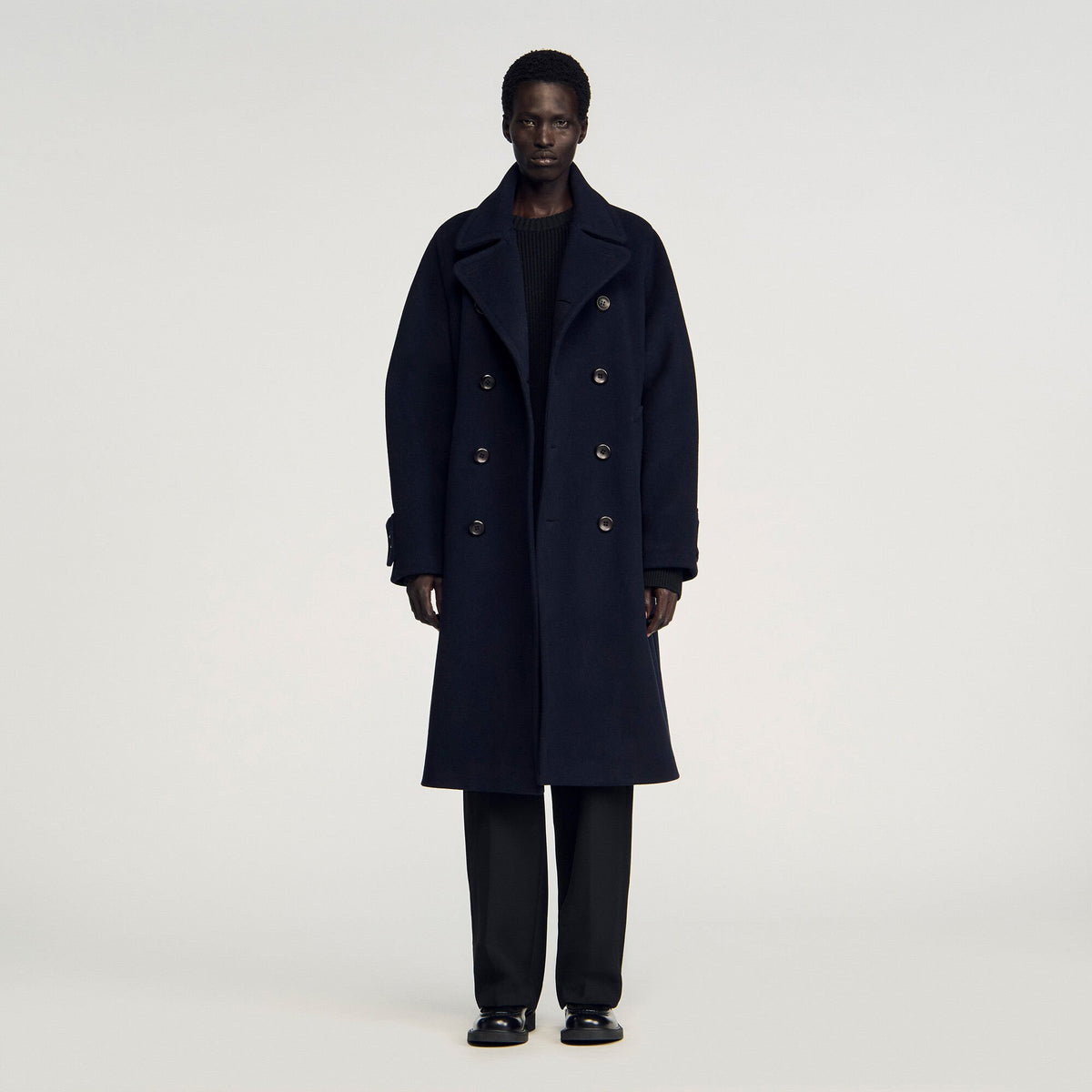 Double-breasted wool coat | Sandro