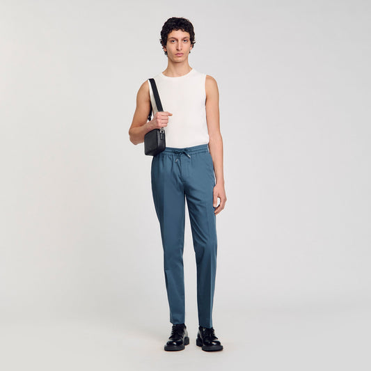 Elasticated straight-leg trousers | Sandro