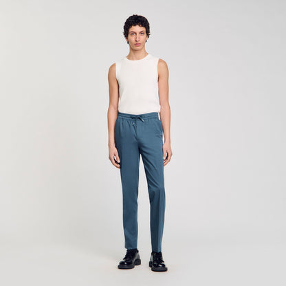 Elasticated straight-leg trousers | Sandro