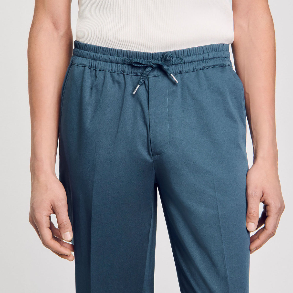 Elasticated straight-leg trousers | Sandro