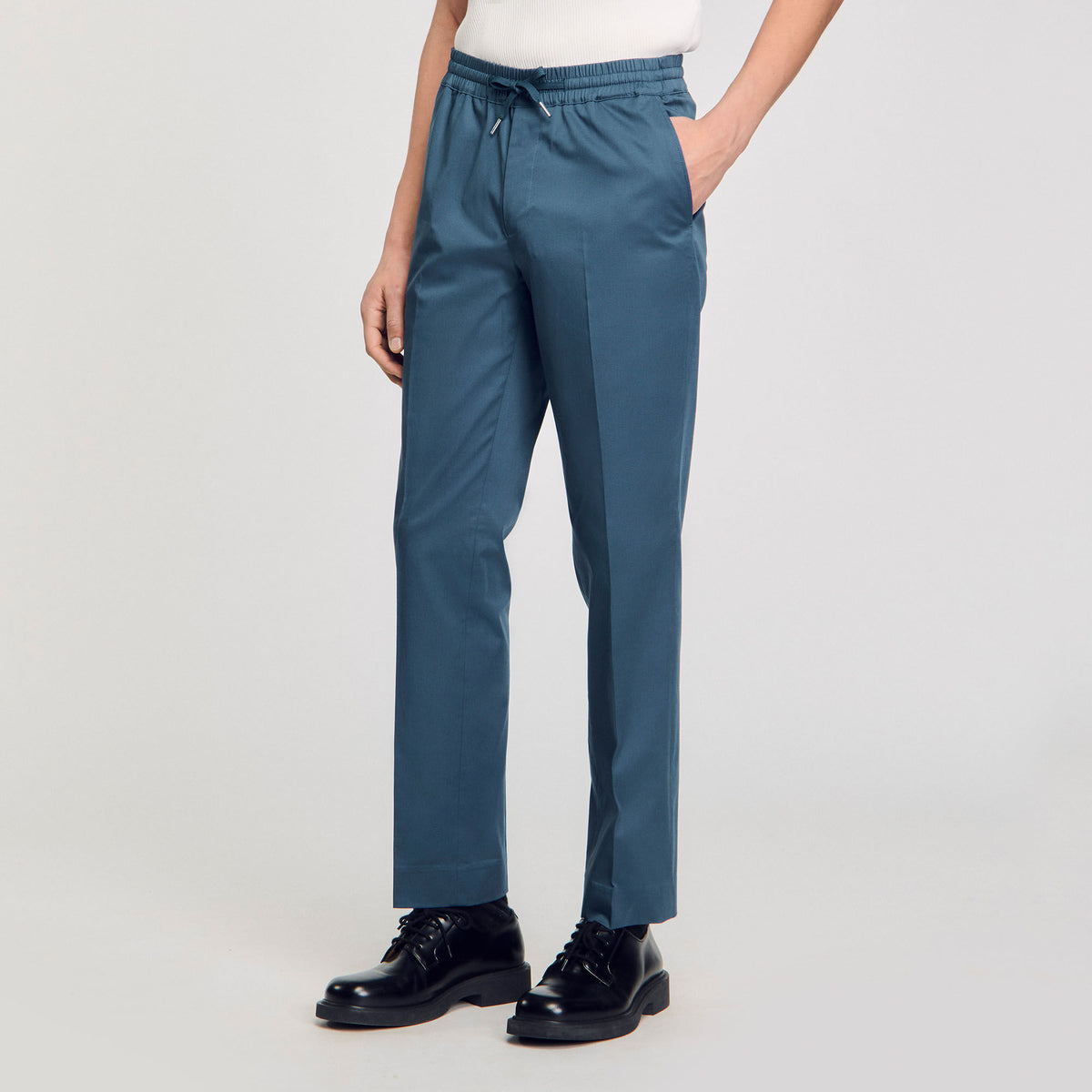 Elasticated straight-leg trousers | Sandro