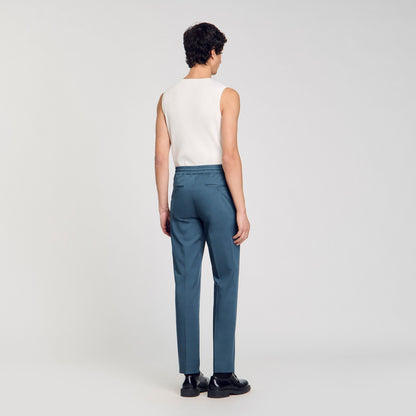 Elasticated straight-leg trousers | Sandro