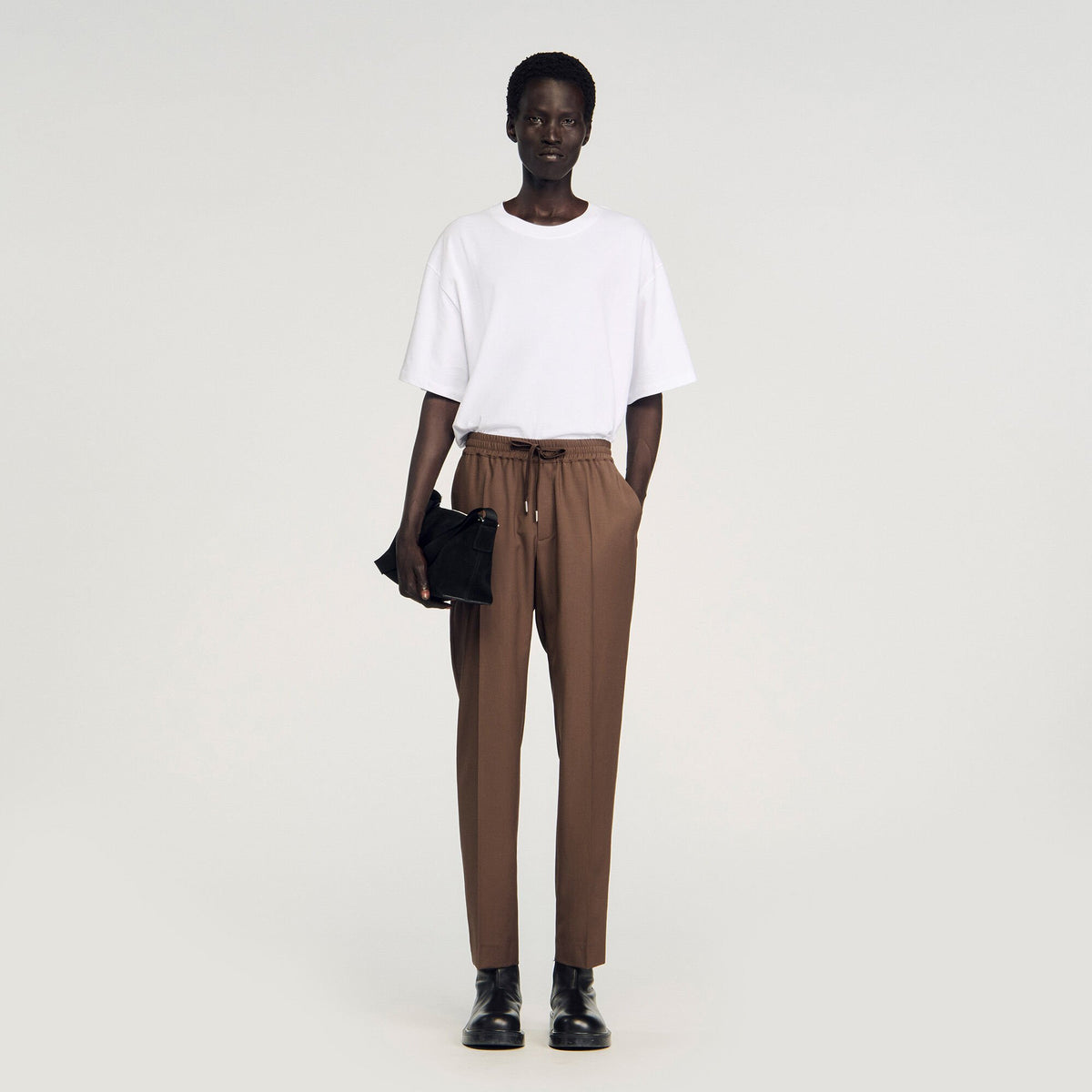 Elasticated straight-leg pants | Sandro