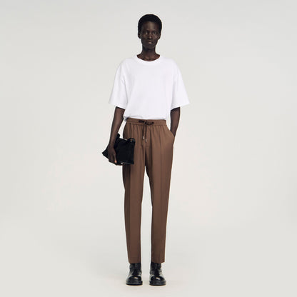 Elasticated straight-leg pants | Sandro