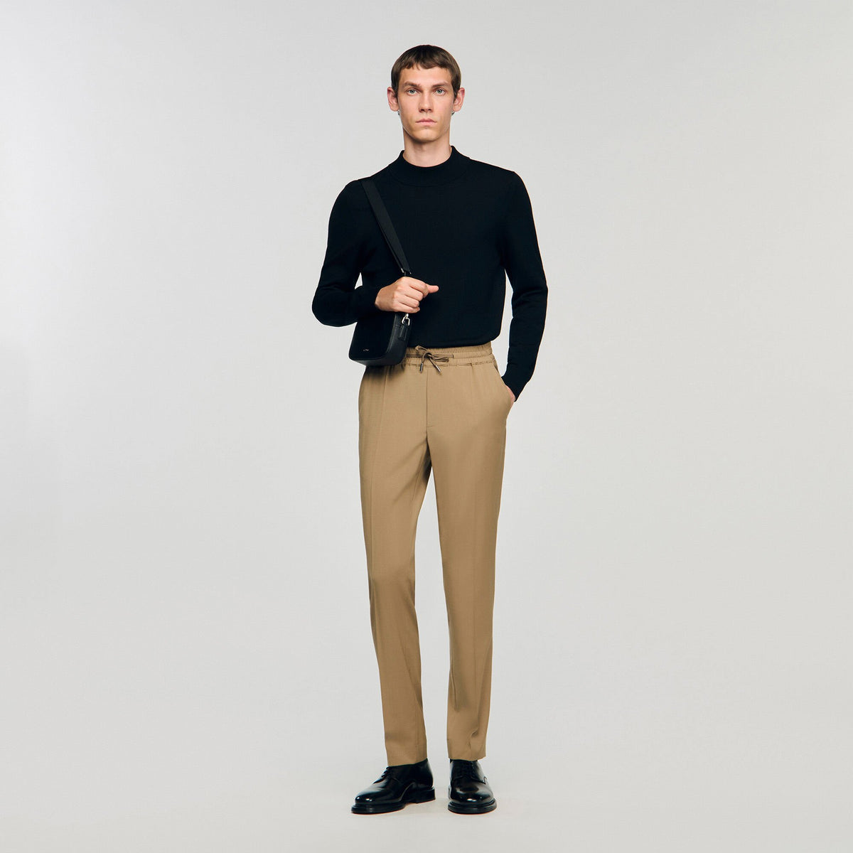 Elasticated straight-leg trousers | Sandro
