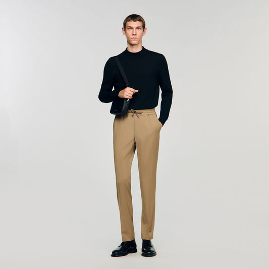 Elasticated straight-leg trousers | Sandro