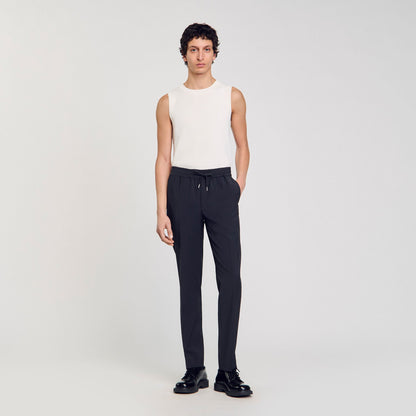 Elasticated straight-leg trousers | Sandro