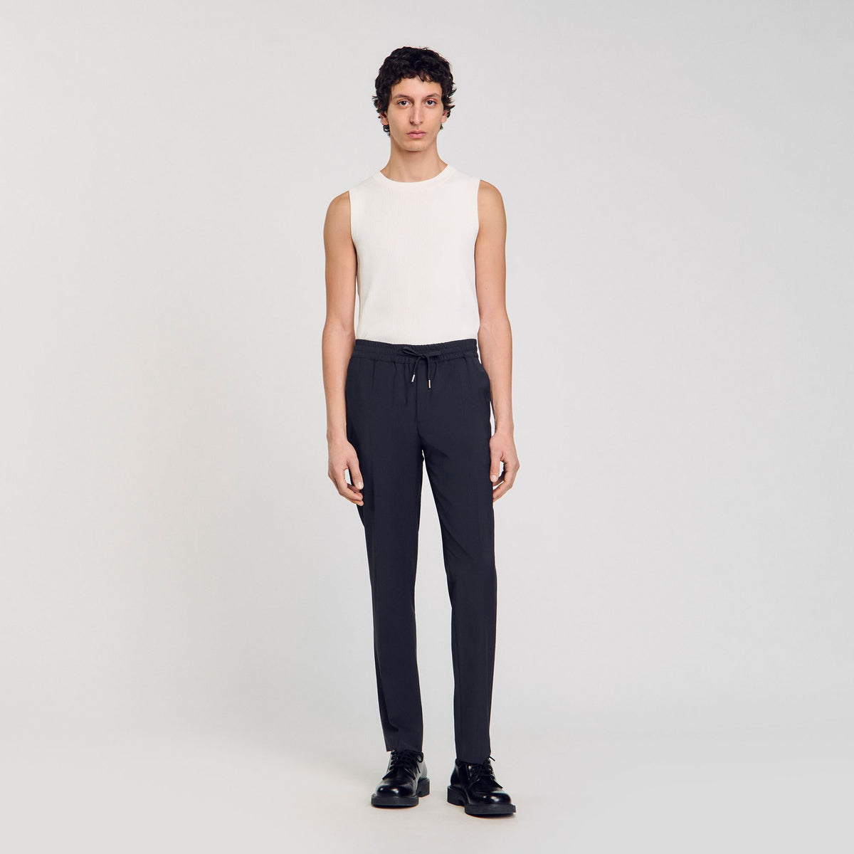 Elasticated straight-leg trousers | Sandro