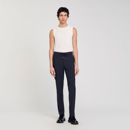 Elasticated straight-leg trousers | Sandro