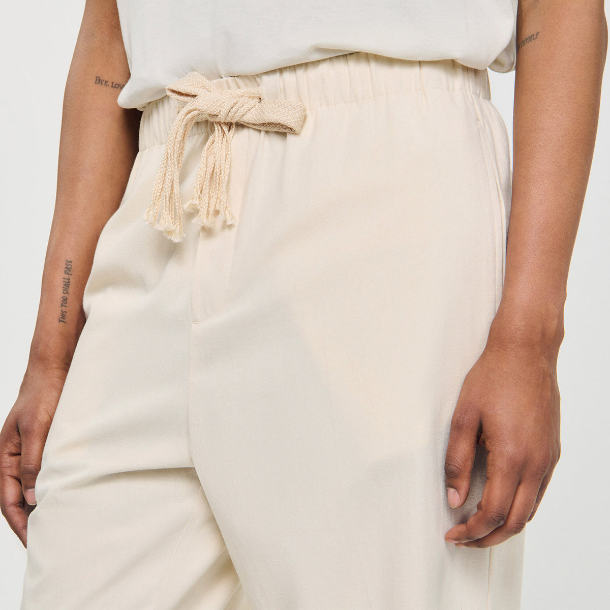 Wide-leg elasticated cotton trousers | Sandro