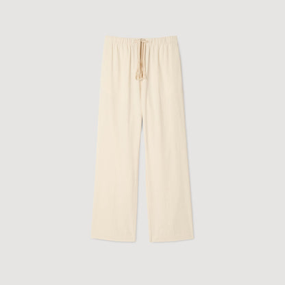 Wide-leg elasticated cotton trousers | Sandro