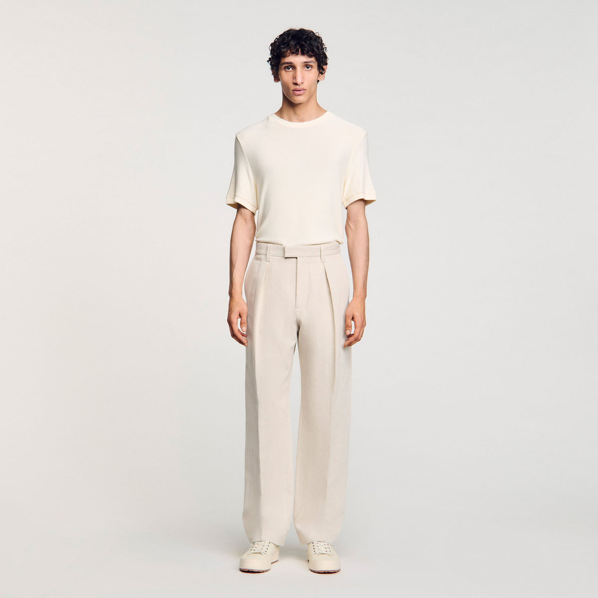 Wide-leg trousers with creases | Sandro