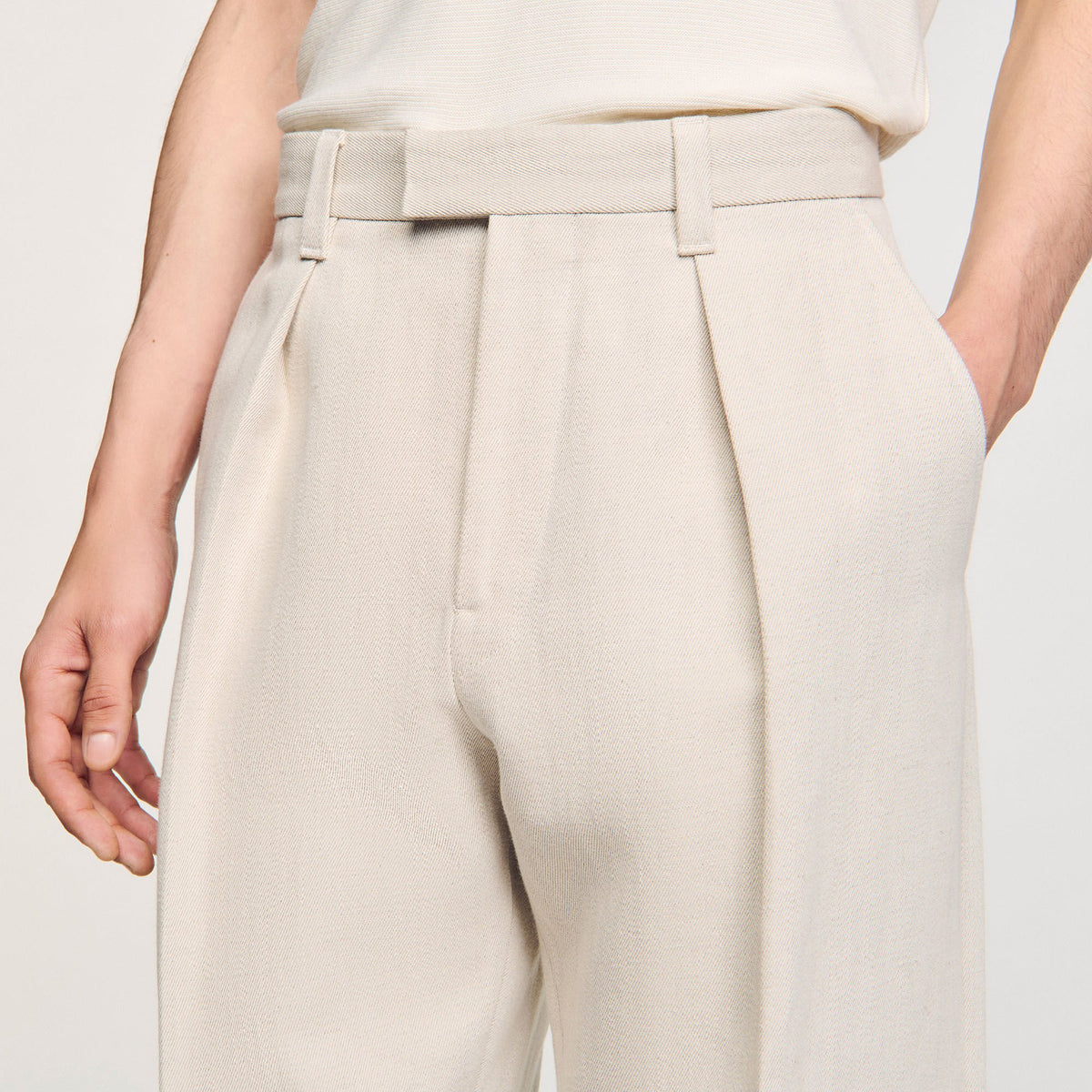 Wide-leg trousers with creases | Sandro