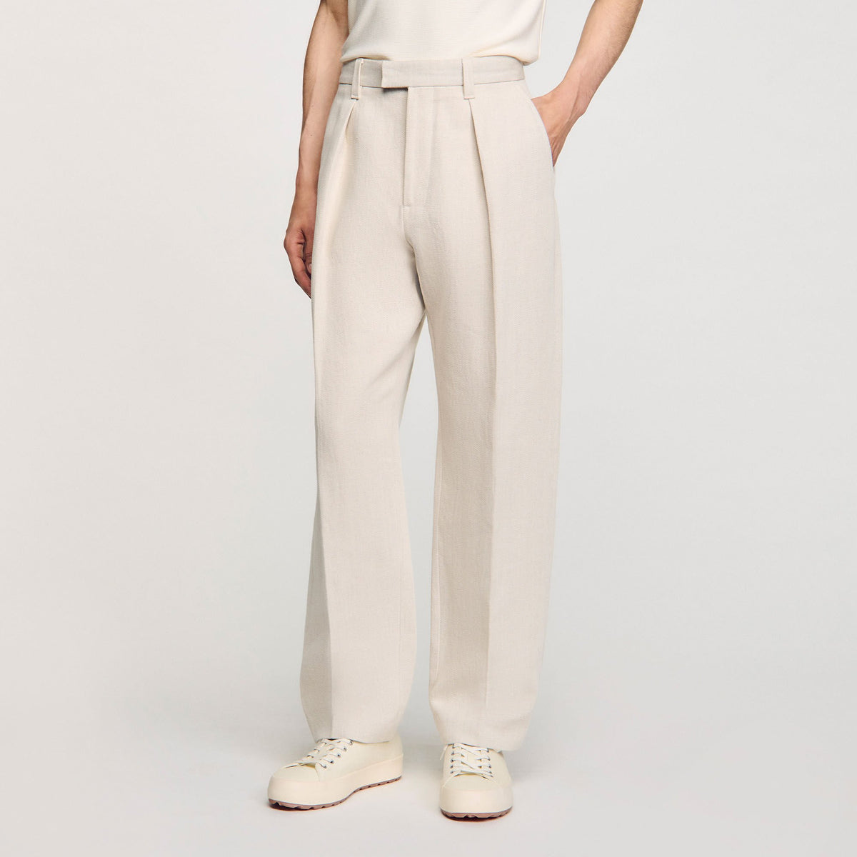 Wide-leg trousers with creases | Sandro