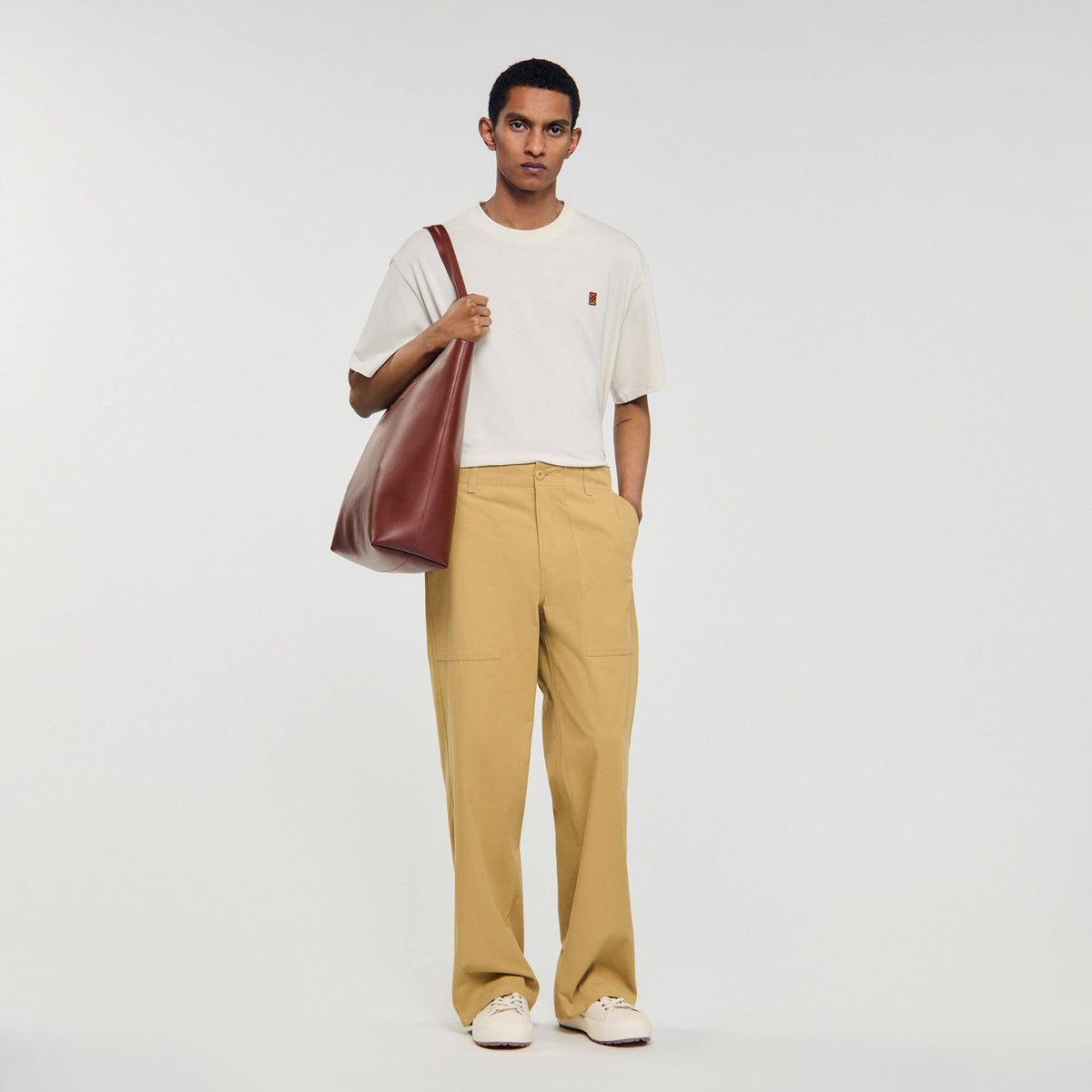 Wide-leg cotton trousers | Sandro