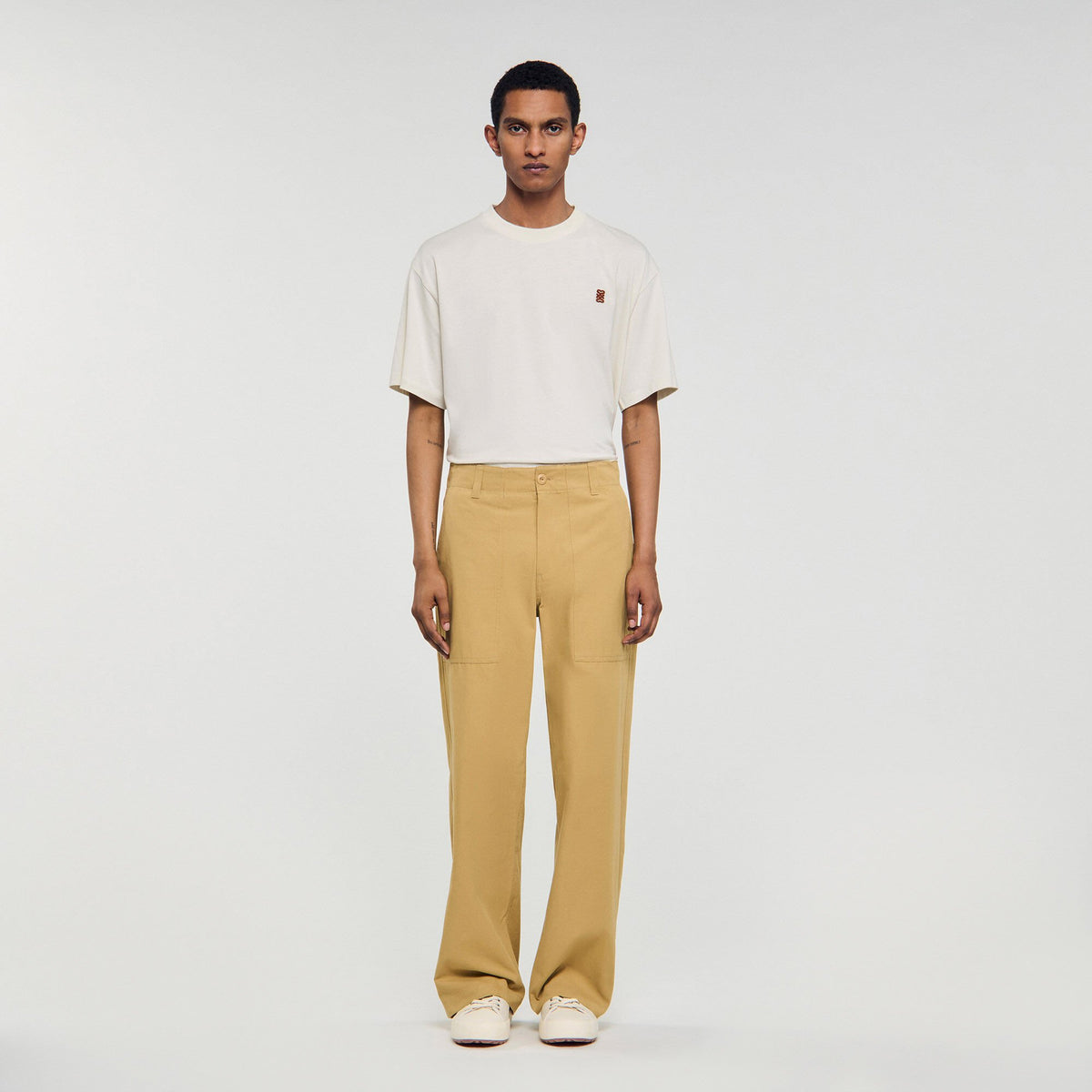 Wide-leg cotton trousers | Sandro