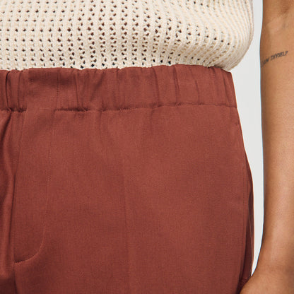 Elasticated wide-leg cotton trousers | Sandro