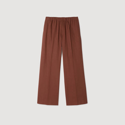 Elasticated wide-leg cotton trousers | Sandro