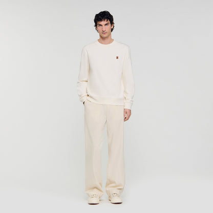 Oversized sweatshirt with leather patch | Sandro
