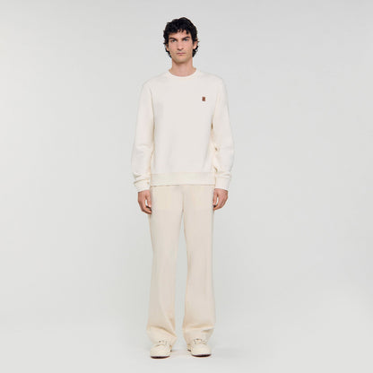 Oversized sweatshirt with leather patch | Sandro