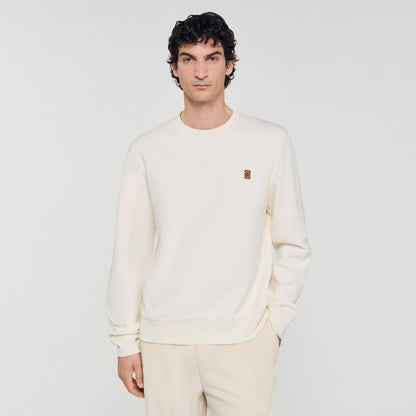 Oversized sweatshirt with leather patch | Sandro