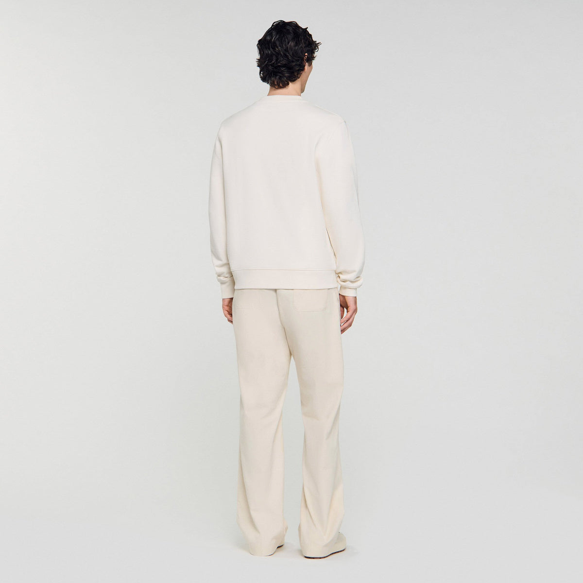 Oversized sweatshirt with leather patch | Sandro