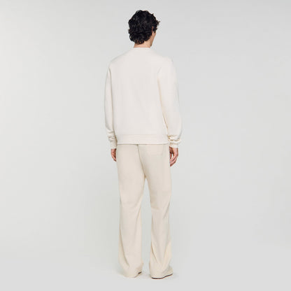Oversized sweatshirt with leather patch | Sandro