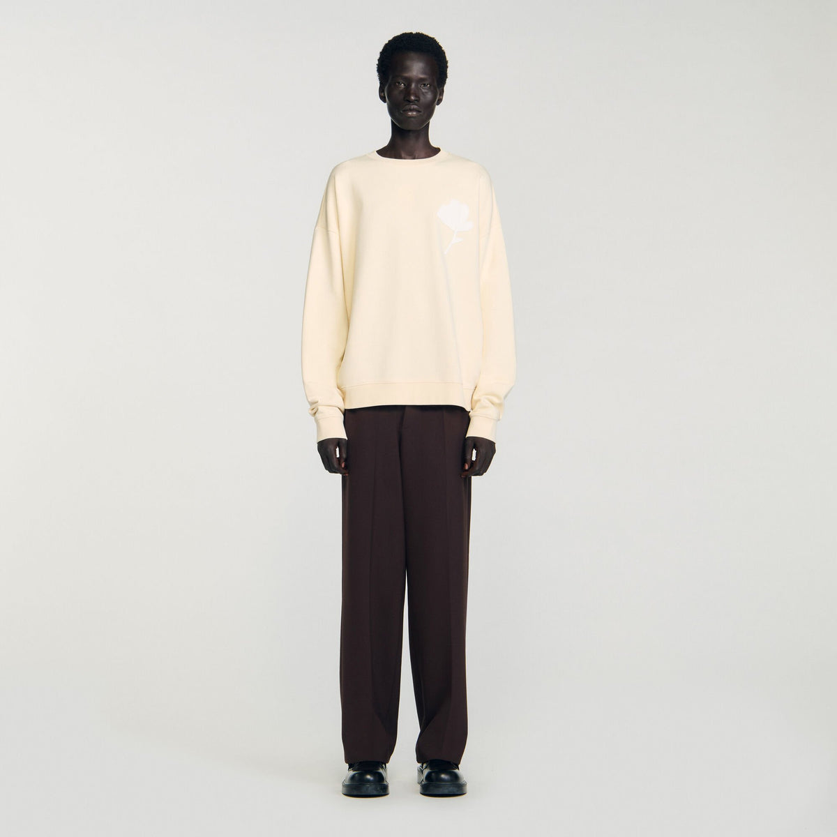 Sweatshirt with flower patch | Sandro