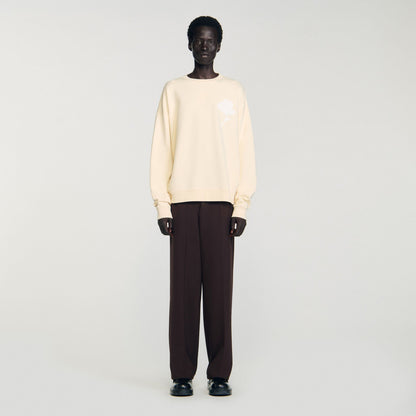 Sweatshirt with flower patch | Sandro