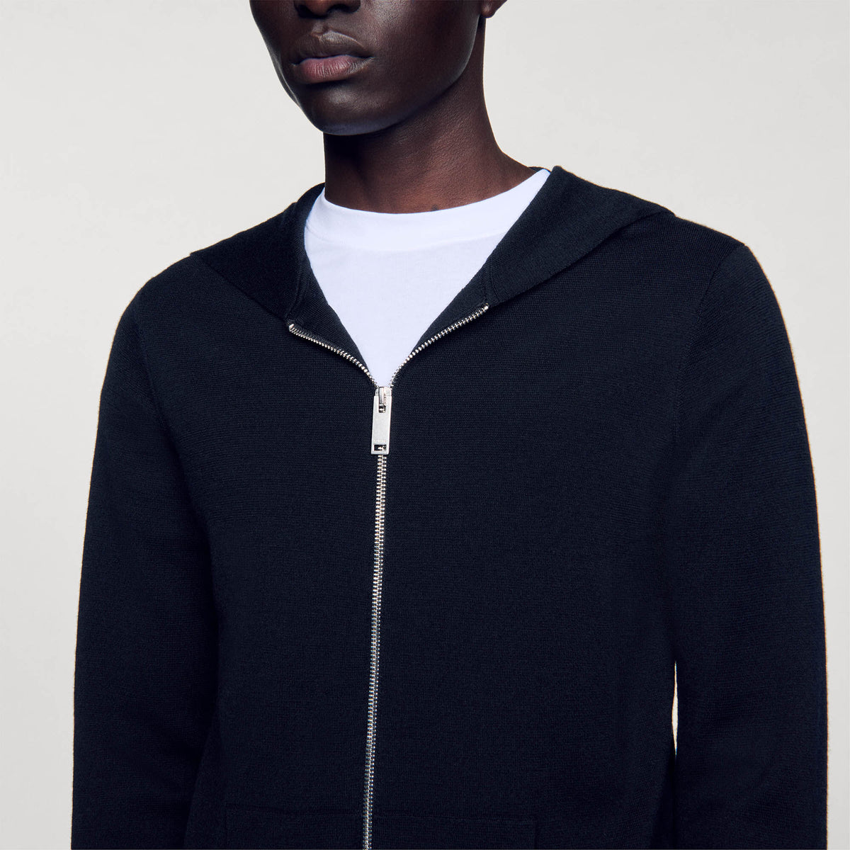 Zipped cardigan with hood | Sandro