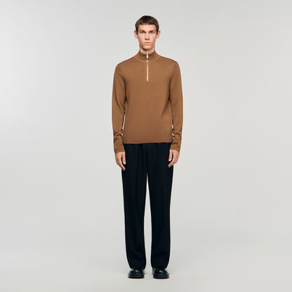 Wool sweater with zip collar | Sandro