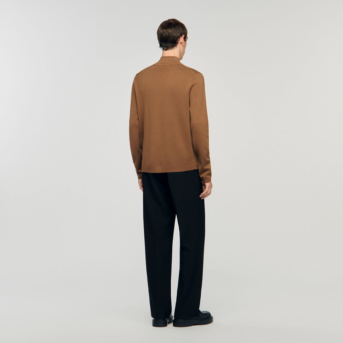 Wool sweater with zip collar | Sandro