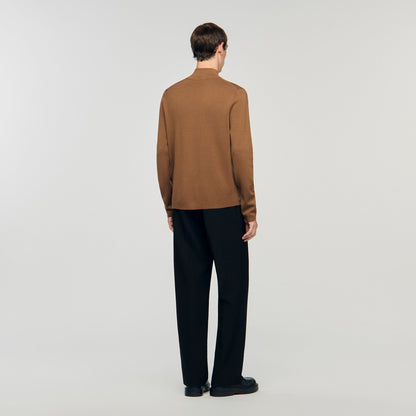 Wool sweater with zip collar | Sandro