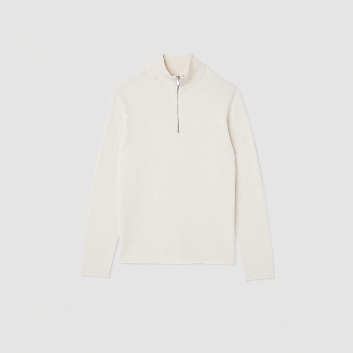 Wool sweater with zipped collar | Sandro
