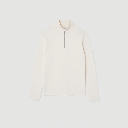 Wool sweater with zipped collar | Sandro