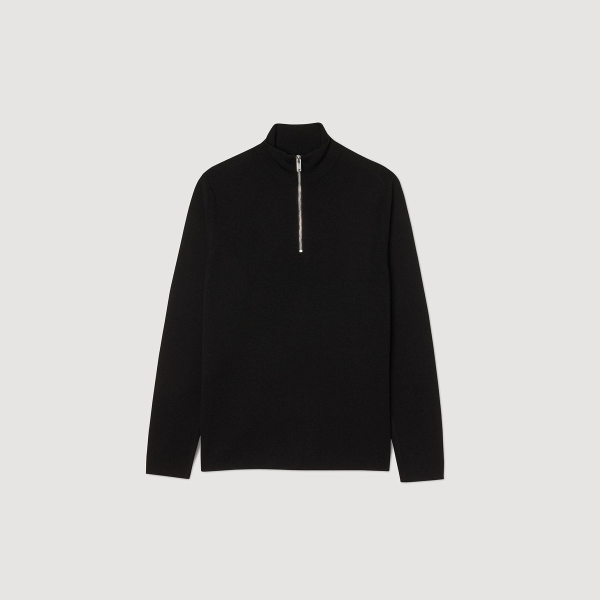 Wool sweater with zipped collar | Sandro