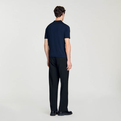 Knitted polo shirt with zip collar | Sandro